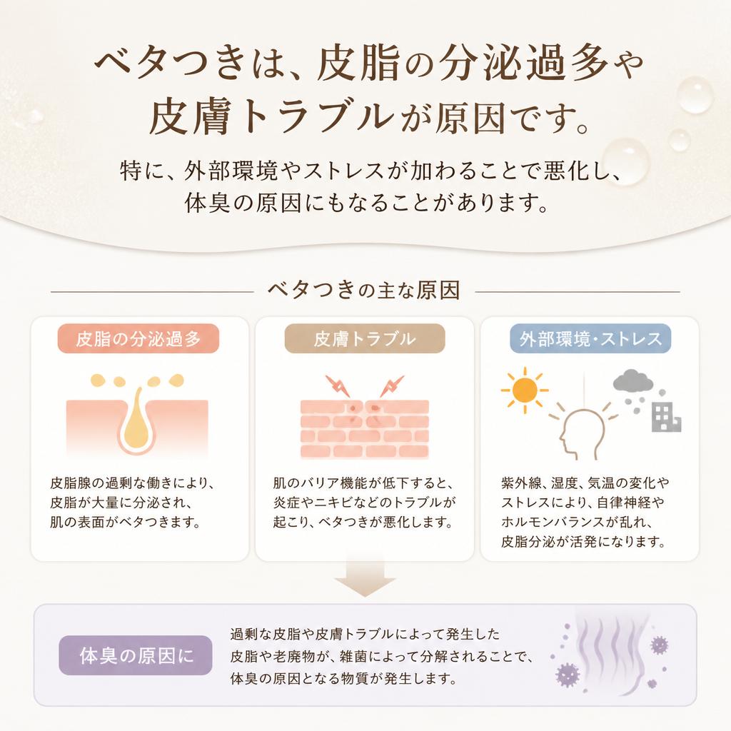 ベタつきの原因とその影響